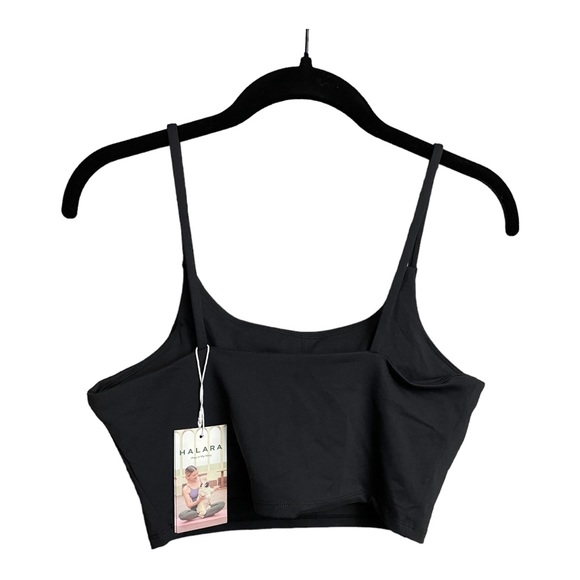 Halara Basic Padded Workout Cropped Tank Top in Black Size L NWT - Picture 3 of 5